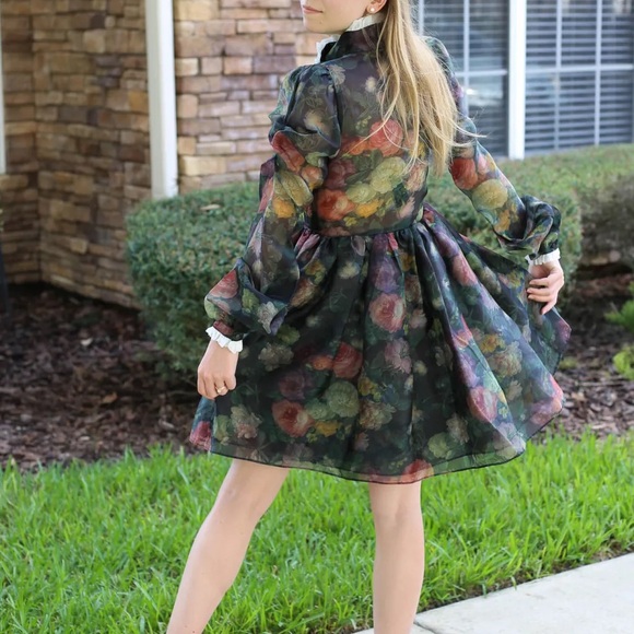 Selkie Dark Floral Long Sleeve Dress - Picture 8 of 11